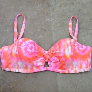 SUNDAZED Beka Tie-Dyed Bow Bikini‎ Top, 32DD and 34D, NWT